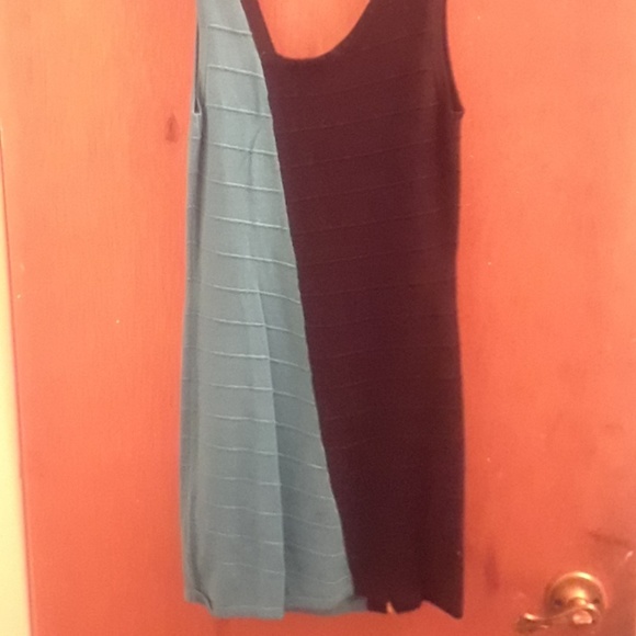 Asymmetric zip bandage bodycon dress color block M - Picture 4 of 5